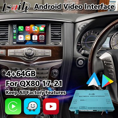 Infiniti QX80 2017-2021 এর জন্য Lsailt Android Car GPS নেভিগেশন মাল্টিমিডিয়া ভিডিও ইন্টারফেস