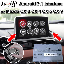 দুটি ছবি 2013-19 এর জন্য Android অটো ইন্টারফেস প্রদর্শন করে Mazda CX-3CX-4 CX-5 CX-9