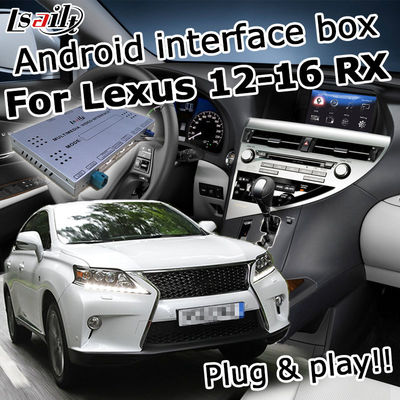 Lexus RX350 12-15 সংস্করণ ভিডিও ইন্টারফেস, 2/3GB RAM অ্যান্ড্রয়েড নেভিগেশন বক্স ঐচ্ছিক কারপ্লে অ্যান্ড্রয়েড অটো