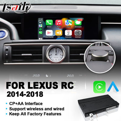 লেক্সাস RCF RC300 RC200t RC300h RC350 RC নব কন্ট্রোল 2014-2018 IS RX NX এর জন্য Lsailt ওয়্যারলেস Carplay ইন্টারফেস