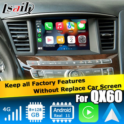 ইনফিনিটি QX60 GPS অ্যান্ড্রয়েড অটো কারপ্লে নেভিগেশন সিস্টেম মাল্টিমিডিয়া ইন্টারফেস অ্যান্ড্রয়েড ১৩ ৮+১২৮জিবি
