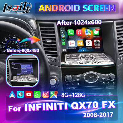 ২০০৮-২০১৭ ইনফিনিটি FX35 FX37 FX50 FX30D FX QX70 এর জন্য অ্যান্ড্রয়েড কারপ্লে মাল্টিমিডিয়া স্ক্রিন