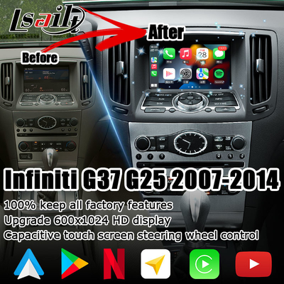 GPS নেভিগেশন NISSAN মাল্টিমিডিয়া ইন্টারফেস Android Carplay 1.8G Infiniti G37 G25 এর জন্য