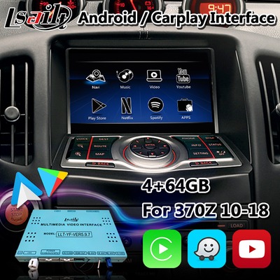 Youtube Waze NetFlix এর সাথে Nissan 370Z এর জন্য Lsailt Android Carplay ইন্টারফেস