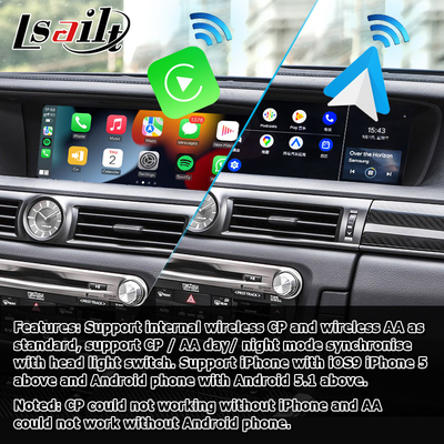 Lsailt দ্বারা Lexus GS450h GS350 GS200t-এর জন্য ওয়্যারলেস কারপ্লে অ্যান্ড্রয়েড অটো ইন্টারফেস
