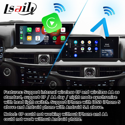 Lexus LX570 LX450d ওয়্যারলেস কারপ্লে অ্যান্ড্রয়েড অটো মাল্টিমিডিয়া ইন্টারফেস স্ক্রিন মিররিং Lsailt