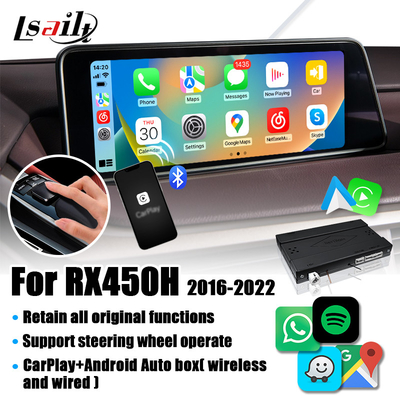 RX450H 2016-2022 RX350 এর জন্য Lexus CarPlay ইন্টারফেস ওয়্যারলেস অ্যান্ড্রয়েড অটো, ক্যামেরা সমর্থন করে