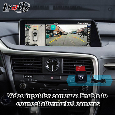 RX450H 2016-2022 RX350 এর জন্য Lexus CarPlay ইন্টারফেস ওয়্যারলেস অ্যান্ড্রয়েড অটো, ক্যামেরা সমর্থন করে