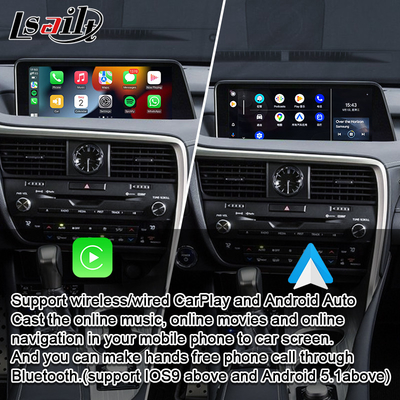 RX450H 2016-2022 RX350 এর জন্য Lexus CarPlay ইন্টারফেস ওয়্যারলেস অ্যান্ড্রয়েড অটো, ক্যামেরা সমর্থন করে