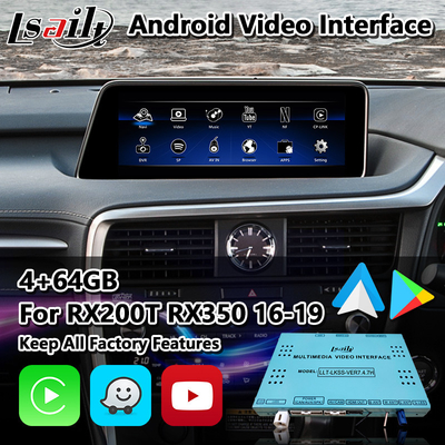 লেক্সাস RX350 RX450h RX200t RX350L RX450L RX AL20 2016-2019 এর জন্য Lsailt অ্যান্ড্রয়েড ভিডিও ইন্টারফেস