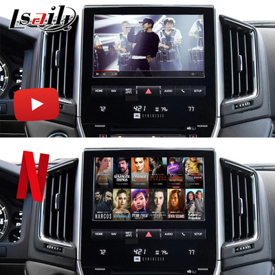 CarPlay অ্যান্ড্রয়েড মাল্টিমিডিয়া ভিডিও ইন্টারফেস ইউটিউব, নেটফ্লিক্স, ইউটিউব,গুগল ম্যাপের সাথে ল্যান্ড ক্রুজার এলসি 200 এর জন্য