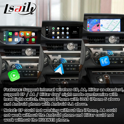 ES300h ES250 ES350 লেক্সাস অ্যান্ড্রয়েড স্ক্রিন আপগ্রেড কারপ্লে অ্যান্ড্রয়েড অটো ড্যাশ ক্যাম 10.25 " এলসেল্ট