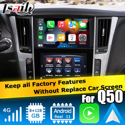 ইনফিনিটি Q50 / Q60 এর জন্য GPS কারপ্লে ইন্টারফেস, 8+128GB অ্যান্ড্রয়েড 13 নেভিগেশন বক্স ইন্টারফেস