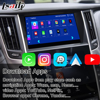ইনফিনিটি Q50 Q60 2014-2020 CarPlay ইন্টারফেস, অ্যান্ড্রয়েড নেভিগেশন বক্সের জন্য Lsailt অ্যান্ড্রয়েড ইনফোটেন্ট মডিউল