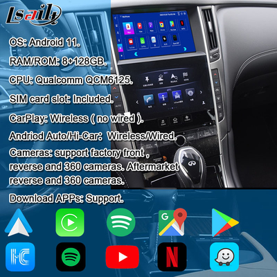 ইনফিনিটি Q50 Q60 2014-2020 CarPlay ইন্টারফেস, অ্যান্ড্রয়েড নেভিগেশন বক্সের জন্য Lsailt অ্যান্ড্রয়েড ইনফোটেন্ট মডিউল