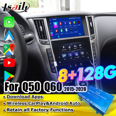 ইনফিনিটি Q50 Q60 2014-2020 CarPlay ইন্টারফেস, অ্যান্ড্রয়েড নেভিগেশন বক্সের জন্য Lsailt অ্যান্ড্রয়েড ইনফোটেন্ট মডিউল