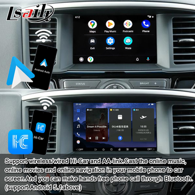 Nissan Pathfinder R52 2018-Patrol Carplay অ্যান্ড্রয়েড অটো ওয়্যারলেস মডিউলের জন্য Lsailt 8GB অ্যান্ড্রয়েড মাল্টিমিডিয়া ইন্টারফেস