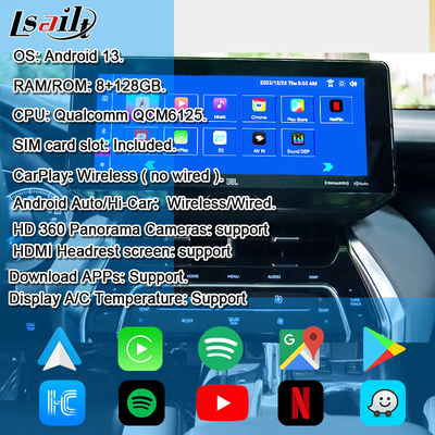 Lsailt OEM অ্যান্ড্রয়েড আপগ্রেড মডিউল হ্যারিয়ার ভেঞ্জা টয়োটা 2022-12.3 ইঞ্চি অ্যান্ড্রয়েড ইউটিউব, নেটফ্লিক্সের সাথে মাল্টিমিডিয়া ইন্টারফেস