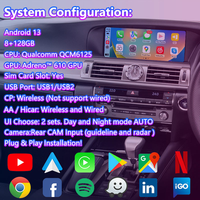 Lsailt 8+128GB Android মাল্টিমিডিয়া ভিডিও ইন্টারফেস 2012-2017 Lexus LS460 LS 600h 460L এর জন্য
