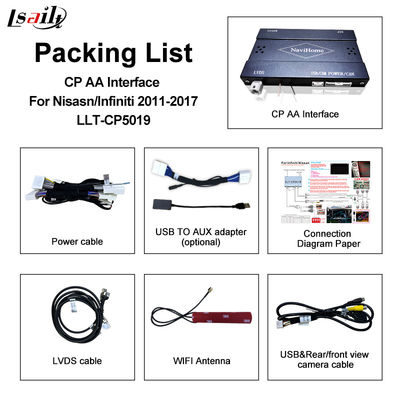 ইনফিনিটি Q70 Q70L M35 M45 ফুগা ২০০৯-২০১৯ এর জন্য কারপ্লে ইন্টারফেস, ওয়্যারলেস অ্যান্ড্রয়েড অটো অ্যাডাপ্টার ইন্টিগ্রেশন মোবাইল ফোন মিররিং, এসি তাপমাত্রা