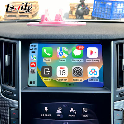 Q50 Q60 OEM Apple CarPlay আপগ্রেড মডিউল ইন্টিগ্রেশন মোবাইল ফোন মিররিং, এসি তাপমাত্রা প্রদর্শন, গুগল ম্যাপ, স্পটিফাই