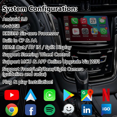2013-2019 Cadillac CTS CUE সিস্টেমের জন্য Lsailt Android GPS নেভিগেশন ভিডিও ইন্টারফেস Carplay সহ