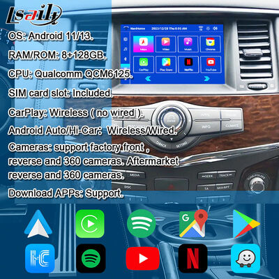 Armada Patrol Y62 Quest OEM স্ক্রিন আপগ্রেডের জন্য Android 13 মাল্টিমিডিয়া মডিউল, ওয়্যারলেস CarPlay, YouTube, Google Map সহ