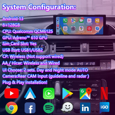 লেক্সাস সিটি ২০০ এইচ এফএসপোর্ট ২০১৭-২০২২ এর জন্য এলসেল্ট অ্যান্ড্রয়েড নেভিগেশন ভিডিও ইন্টারফেস