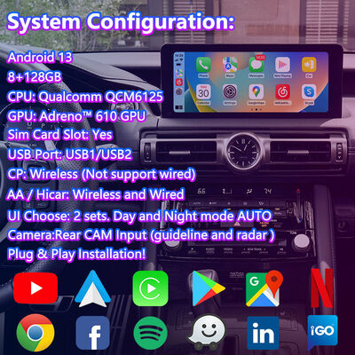 Lexus IS IS300 IS350 IS300h IS500 2020-2023-এর জন্য Lsailt Android Carplay ভিডিও ইন্টারফেস