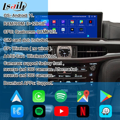 OEM অ্যান্ড্রয়েড আপগ্রেড মডিউল জন্য LX570 লেক্সাস RX GX LS NX ES ইন্টিগ্রেশন ওয়্যারলেস CarPlay, অ্যান্ড্রয়েড অটো, ইউটিউব, নেটফ্লিক্স