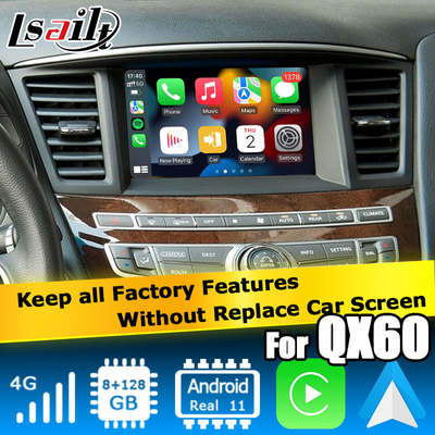 ইনফিনিটি QX60 GPS অ্যান্ড্রয়েড অটো কারপ্লে নেভিগেশন সিস্টেম মাল্টিমিডিয়া ইন্টারফেস অ্যান্ড্রয়েড ১৩ ৮+১২৮জিবি